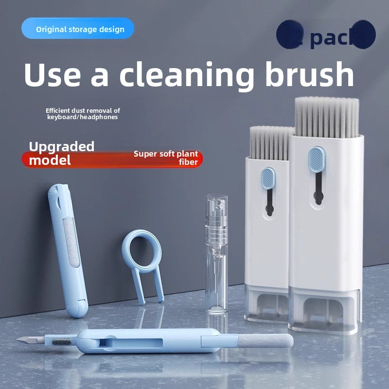 Deskfriend 7-in-1 Desk Cleaning Kit brush cleaning between keyboard keys